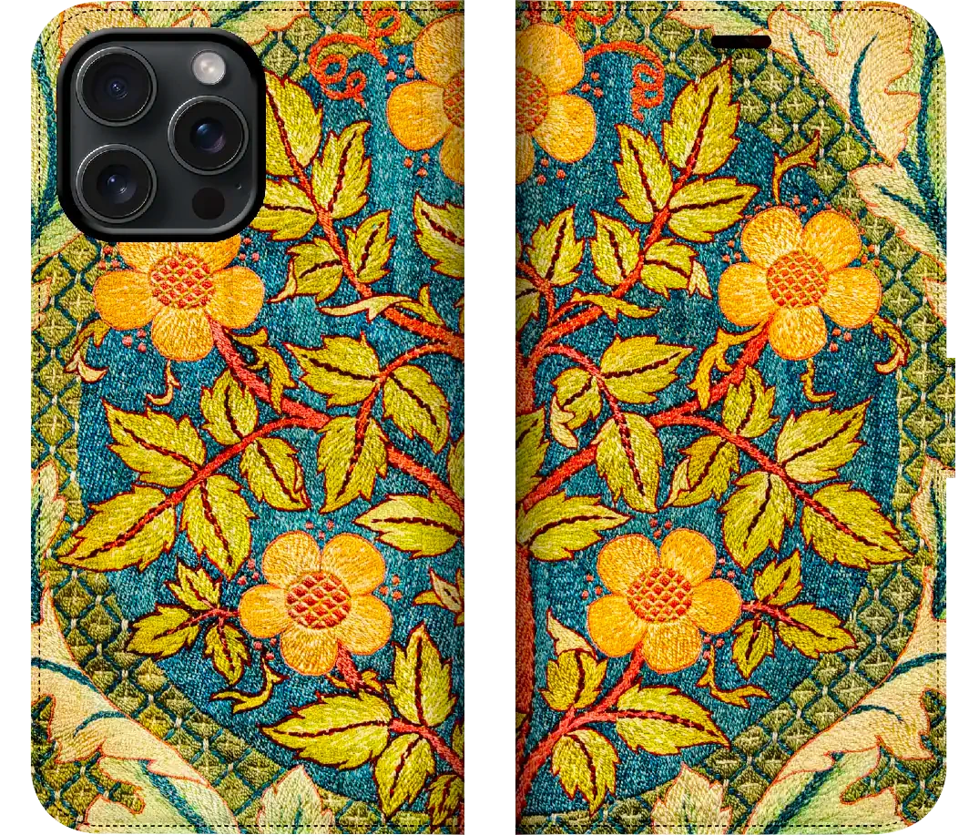 William Morris Art Nouveau Wreath iPhone and Samsung Galaxy Folio Phone Wallets