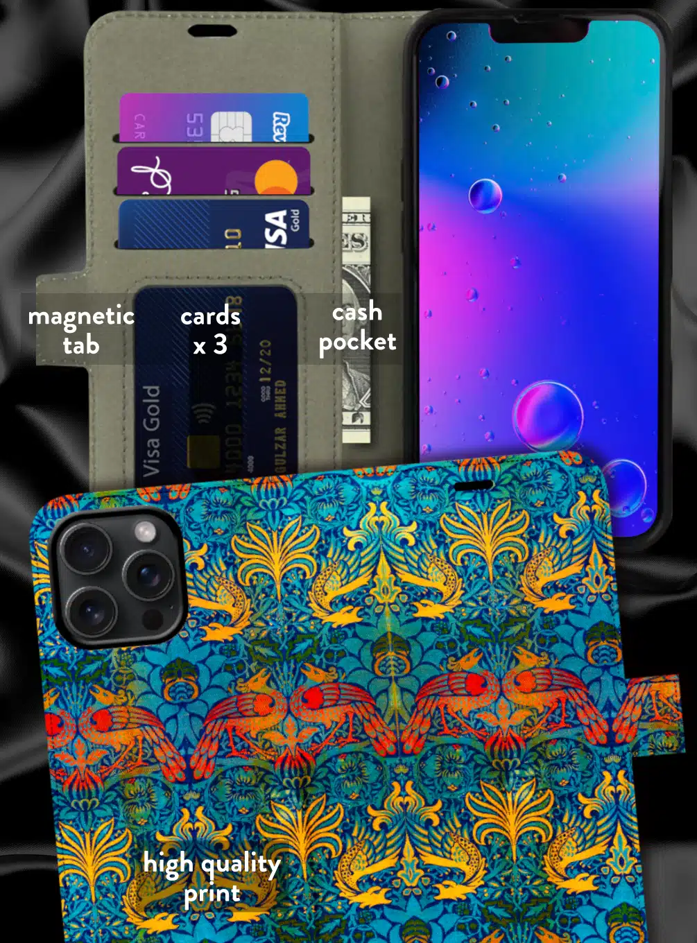 Apple iPhone and Samsung Galaxy Fine Art Folio Cellphone Mobile Phone Wallets