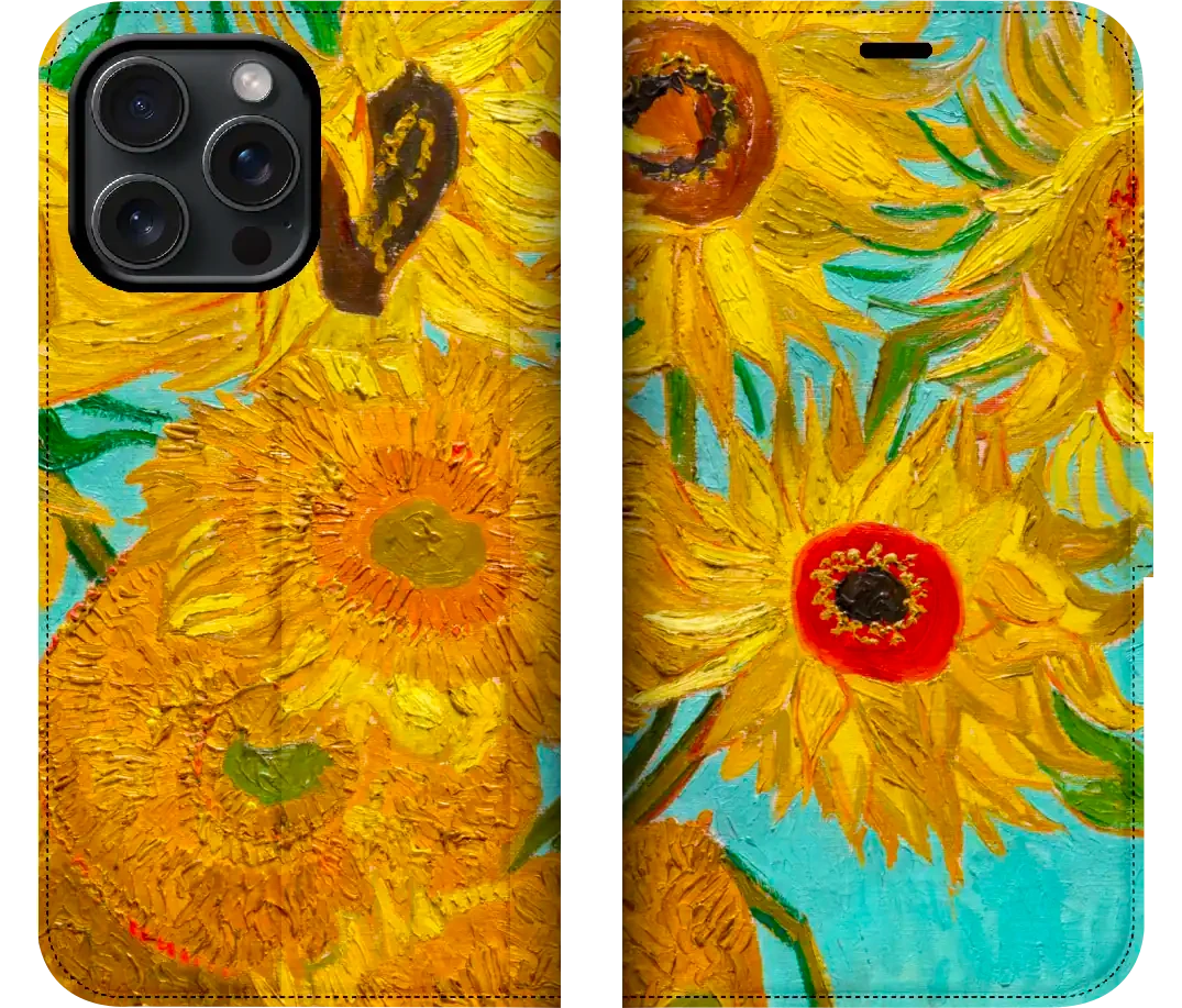 Vincent Van Gogh Impressionist Sunflowers iPhone and Samsung Galaxy Folio Phone Wallets